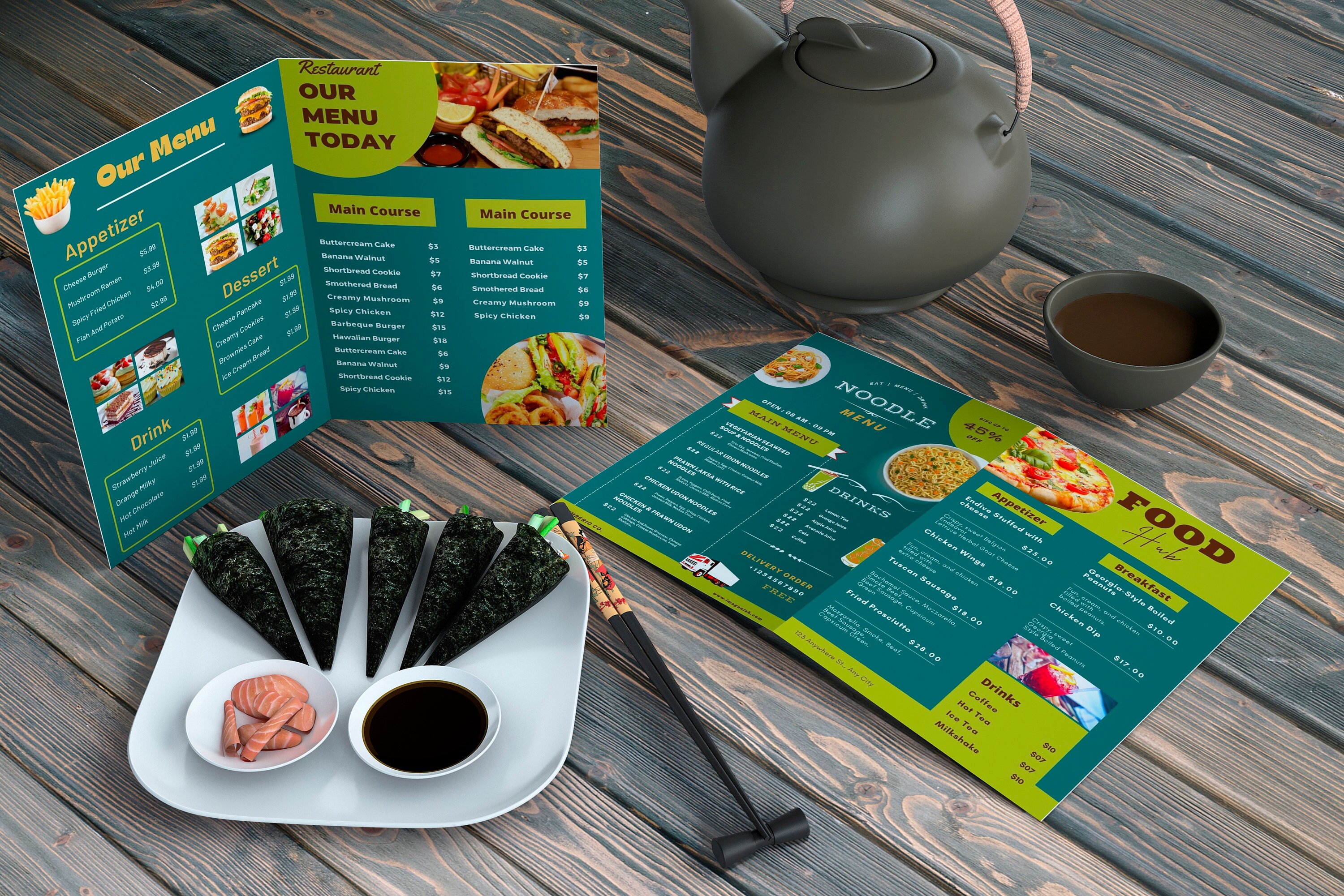 Restaurant Food Menu Template | Cafe Menu Template | Editable DIY Menu ...