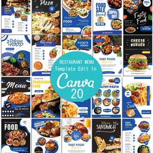 Folleto de menú de restaurante, menú de cafetería, plantilla de menú de comida, diseño de menú, menú moderno, menú de negocios, menú editable, descarga instantánea