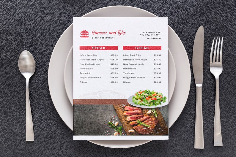 Printable Restaurant Menu Template food Menu Template Cafe Etsy