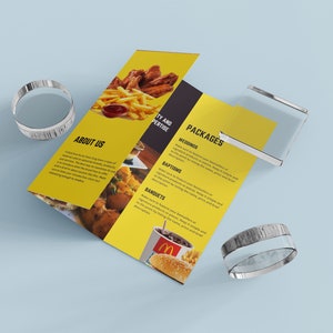 Food Trifold Brochure, Restaurant Brochure Design, Modern Food Shop Brochure food Business TamptatePrintable and editable with Canva image 3