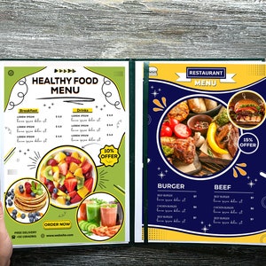 Modern Editable, Restaurant Menu Template,a4 Size Menu, Café Menu, Restaurant Design, Instant Download