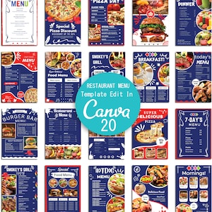Food Menu Template, Canva Editable Menu,Restaurant Menu Flyer, Menu Design, Cafe Menu,Trendy Menu,Instant download