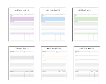 Meeting Notes Printable,Editable Meeting Notes Template,Meeting Investment Notes,Meeting Organizer ,Meeting Planner, Meeting Notes PDF