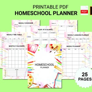 Homeschool Planner Bundle,Homeschool Planner Printable,Homeschool Organizer,Homeschool Planning,Lesson Planner,Editable Planner