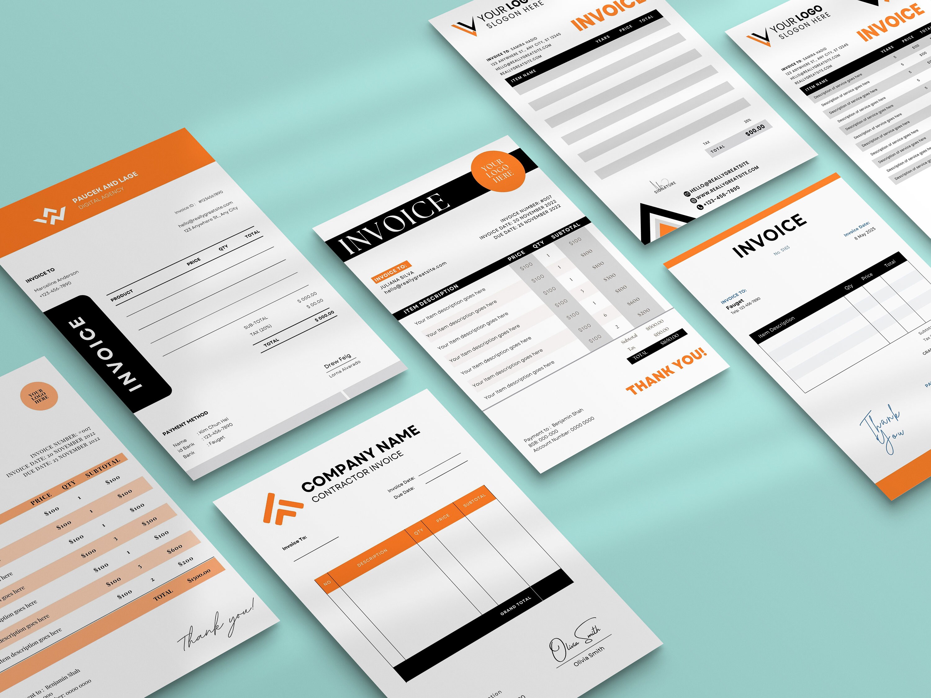 Custom Invoice Template, Order Form Invoice, Digital Invoice, Receipt ...