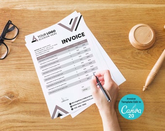 Custom Invoice Template |  Billing Form Template| Canva Template | Receipt | Digital Invoice| Order Form Invoice | Minimalist Invoice