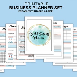Business Planner Printable BUNDLE, Business organizer, Small Business Planner, Social Media, Business Plan Analysis,Start Up Workbook