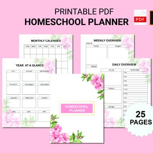 Homeschool Planner Printable Pages|Homeschool Planning | Homeschool Organizer Bundle |Lesson Planner |Editable Homeschool Planner