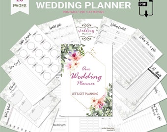 Wedding Planner, Printable Wedding Planner, Wedding Binder Template, Wedding Planning Book, Wedding Planner Organizer, Wedding Checklist