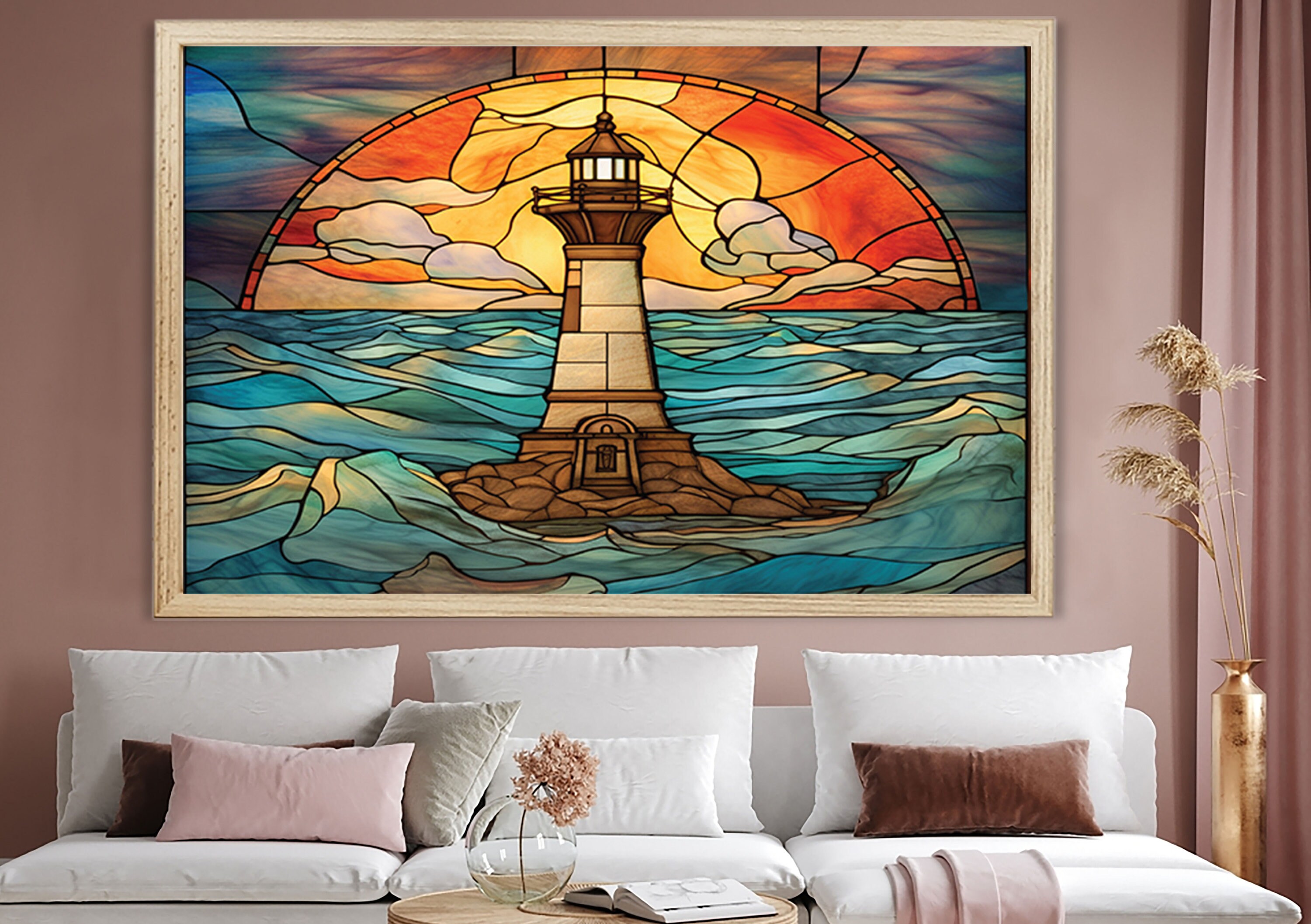 Lighthouse Metal Wall Artocean Art Painting Metal Wall Etsy
