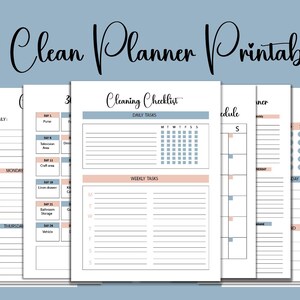 Cleaning Planner Printable, Editable Cleaning Schedule, Cleaning Checklist, Monthly Cleaning, Weekly Cleaning,House Chore List