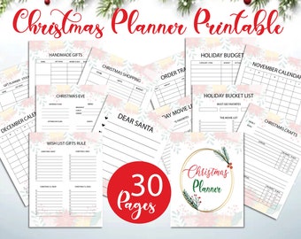 Kerstorganisator, vakantieplanner, kerstbinder, kerstplanner afdrukbaar, cadeauplanner, kerstplanner