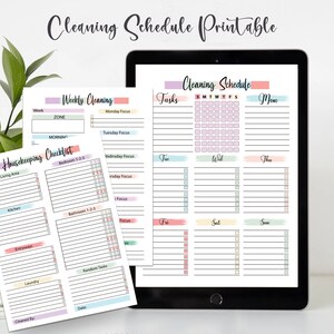 Cleaning Schedule, Weekly Cleaning, Housekeeping Checklist, Cleaning Planner Printable,Editable Cleaning Planner,Household Planner