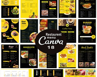 Digital Restaurant Menu Flyer Template | Food Menu Flyer Template | Printable Restaurant flyer | Instant download Canva Editable
