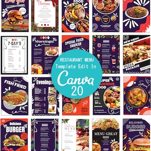 Food Menu Template, Canva Editable Menu, Digital Restaurant Menu Flyer Template,Restaurant Menu Template,Instant download