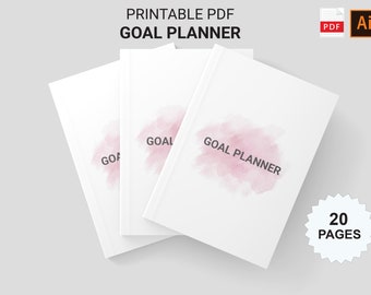 Goal Planner Bundle,Goal Planner Printable,Habit Tracker,Financial Goal,Goal Overview,Yearly Goal,Editable Planner