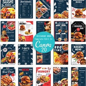 Modern menu,Food Menu Template, Cafe Menu, Restaurant Menu,Modern Menu,Canva Editable Menu,Instant download