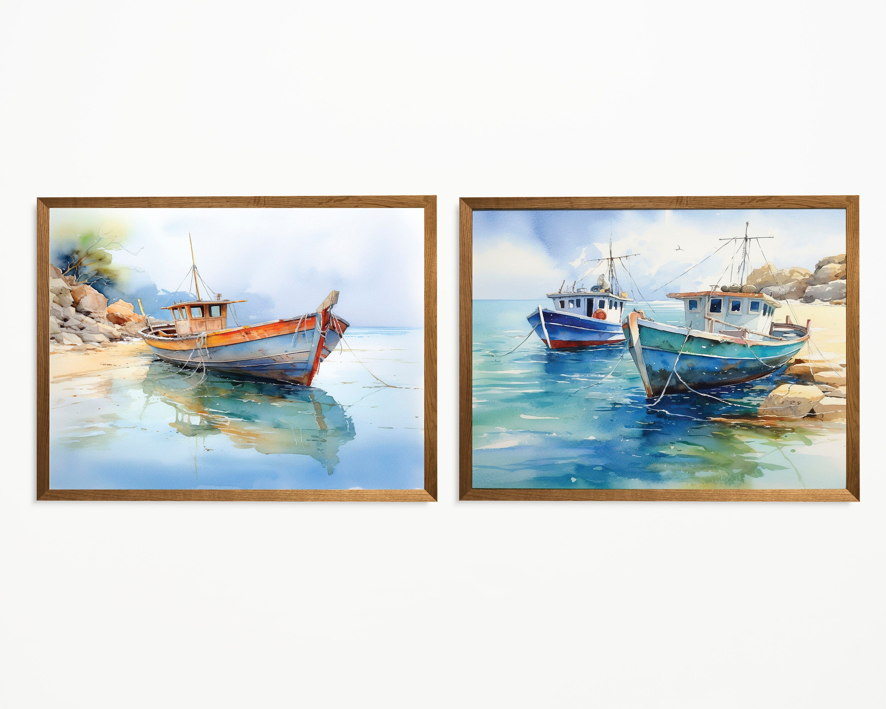 Ship Canvas Painting Set of 3, Sailing Ship Canvas Art Print,set of 3