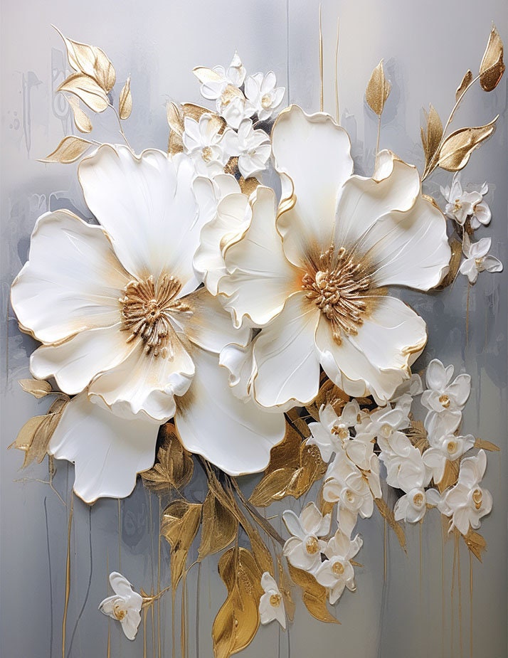 Original Flower Wall Art Set of 2,wall Decor,abstract Colorful Wall Art ...