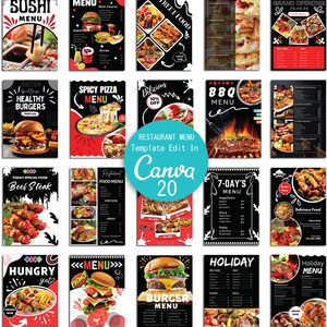 Restaurant Menu Flyer Template,Food Menu,Cafe Menu,Canva Editable Menu, Restaurant Menu,Modern Menu,Instant download