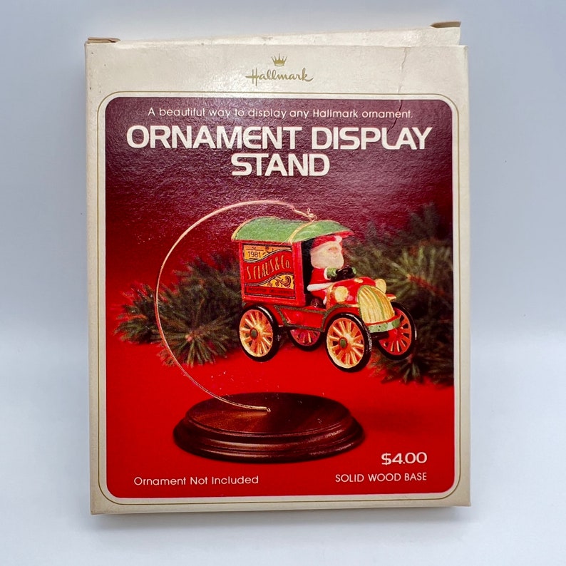 Vintage Hallmark ORNAMENT DISPLAY STAND Solid Wood Base From Etsy