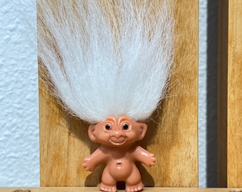 Vintage DAM Troll Doll Pencil Topper - White Hair, Hong Kong
