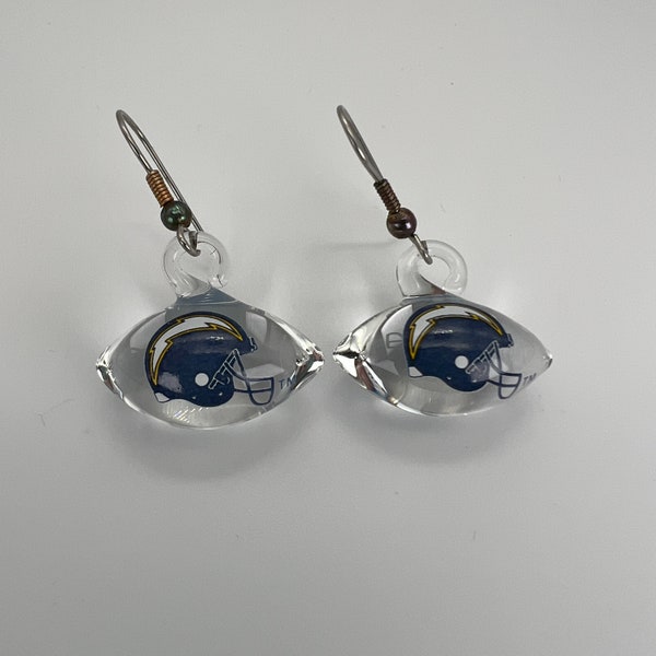 LA Los Angeles Chargers Football Team Helmet Earrings Pierced Stud Vintage by Peter David