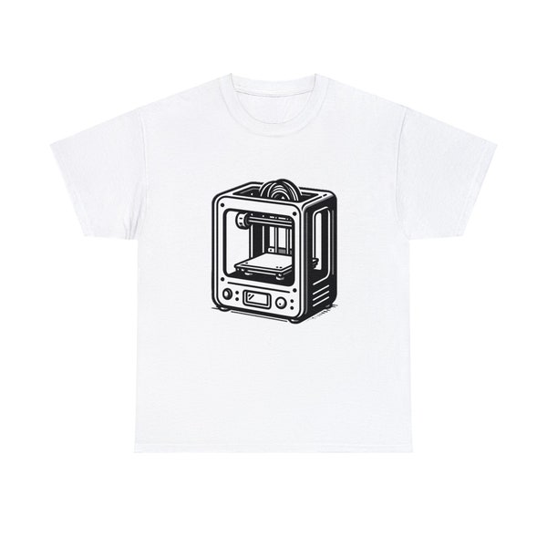 T-shirt graphique unique avec imprimante 3D pour les passionnés de technologie et les créatifs - Coton doux, parfait pour montrer l'amour pour les technologies innovantes