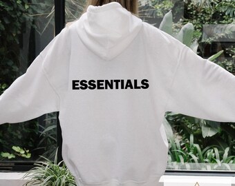 essentials white hoodie
