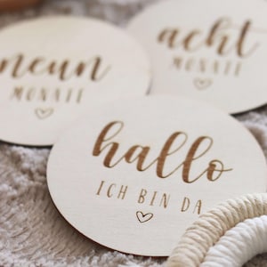 Meilensteinkarten Baby I Mein erstes Jahr | Karten Aquarell | personalisierte Geschenke für Babys