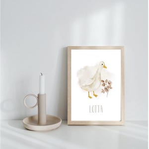 Personalized picture for baby's room | Children's room | Goose | Watercolor | Digital print A4 | A3