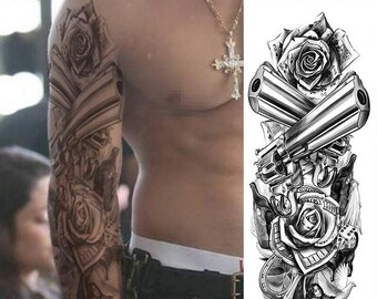 Realistic Look Full Arm Sleeve Temporary Tattoo Stickers Body Art Men Woman