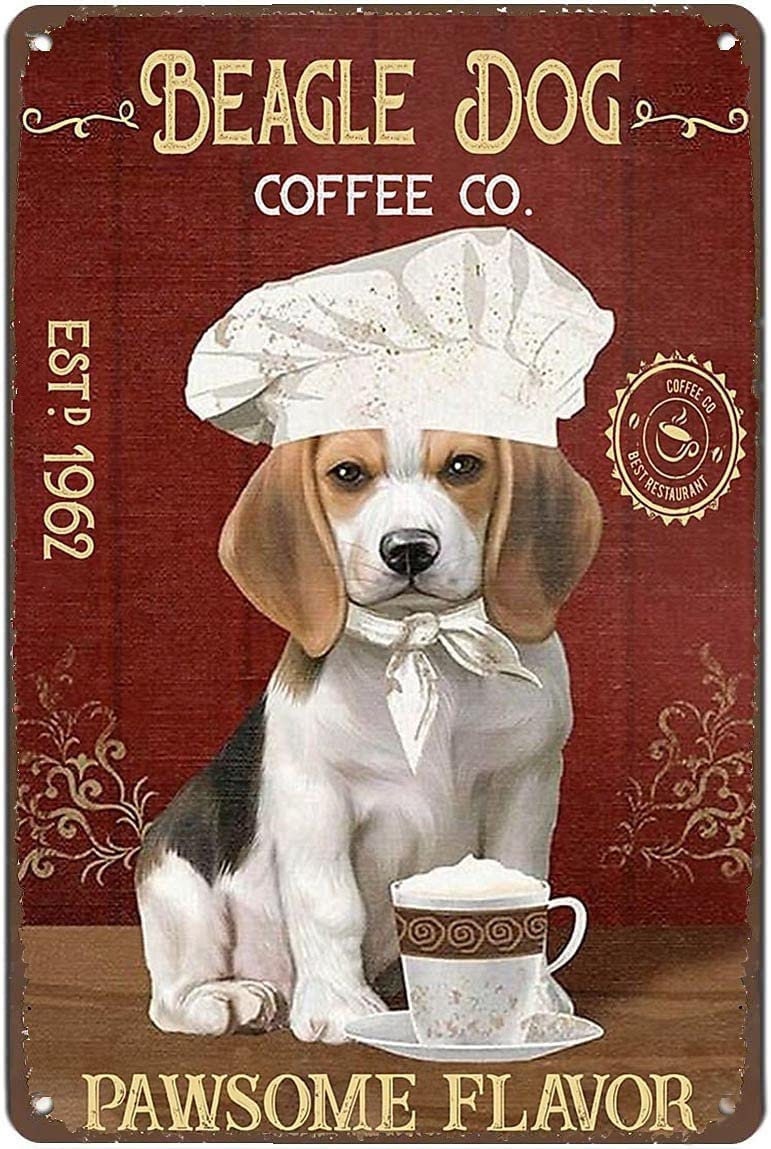 Beagle Dog Coffee Co. Retro Metal Tin Sign, Dog Lover Gift - Etsy