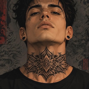 Set di 3 tatuaggi mandala gotici in formato PNG, download digitale, fogli preformatati 11x8,5, design per tatuaggi blackwork sul petto.