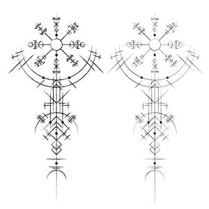 Odin GOW Temporary Tattoos for Cosplayers Viking Style Runes