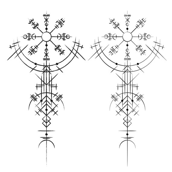 Odin GOW Temporary Tattoos for Cosplayers Viking Style Runes