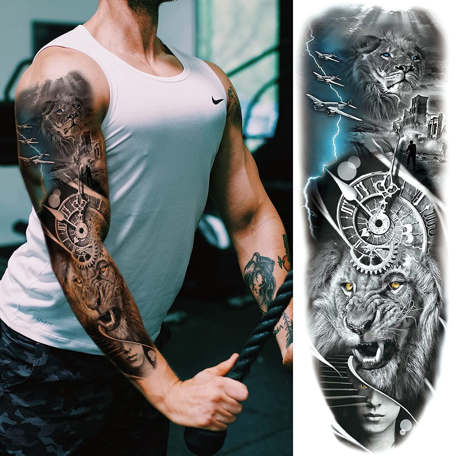 Patriotic full sleeve tattoos