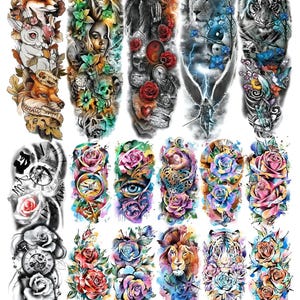 Get Inked Without the Commitment: Non-Toxic, Waterproof Temporary Tattoo Sleeves Extra Large Full and Half Arm Art for Skin or DIY Crafting