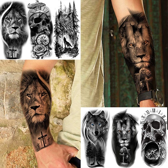 3D Realistic Temporary Tattoos Animals Half Arm Sleeve Tribal - Etsy New Zealand 3D Realistic Temporary Tattoos Animals Half Arm Sleeve Tribal - Etsy New Zealand