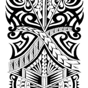 Polynesian Tribal Sleeve Tattoo Bundle – 4 Full Arm Temporary Tattoos | Waterproof Black Ink | Festival Luau & Warrior Cosplay and DIY Ready
