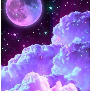 Purple Moon Diamond Painting Kit | Celestial DIY Wall Art (12x16