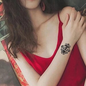 Flowers Temporary Tattoos Waterproof Fake Tattoo Temporary Realistic Waterproof Full Arm Fake Tattoo Totems Can Also Use for DIY Crafting