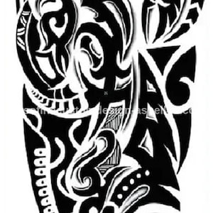 Maori Tribal Polynesian Totem Printable Large Temporary Tattoo - Custom Digital Download Design - DIY Your Own Tattoo Canvas Wall Art Poster