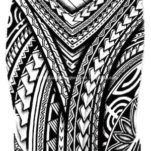 3D Polynesian Maori Printable Large Full Coverage Temporary Tattoo - Custom Digital Download Design - DIY Your Own Art Sticker Designs etc.