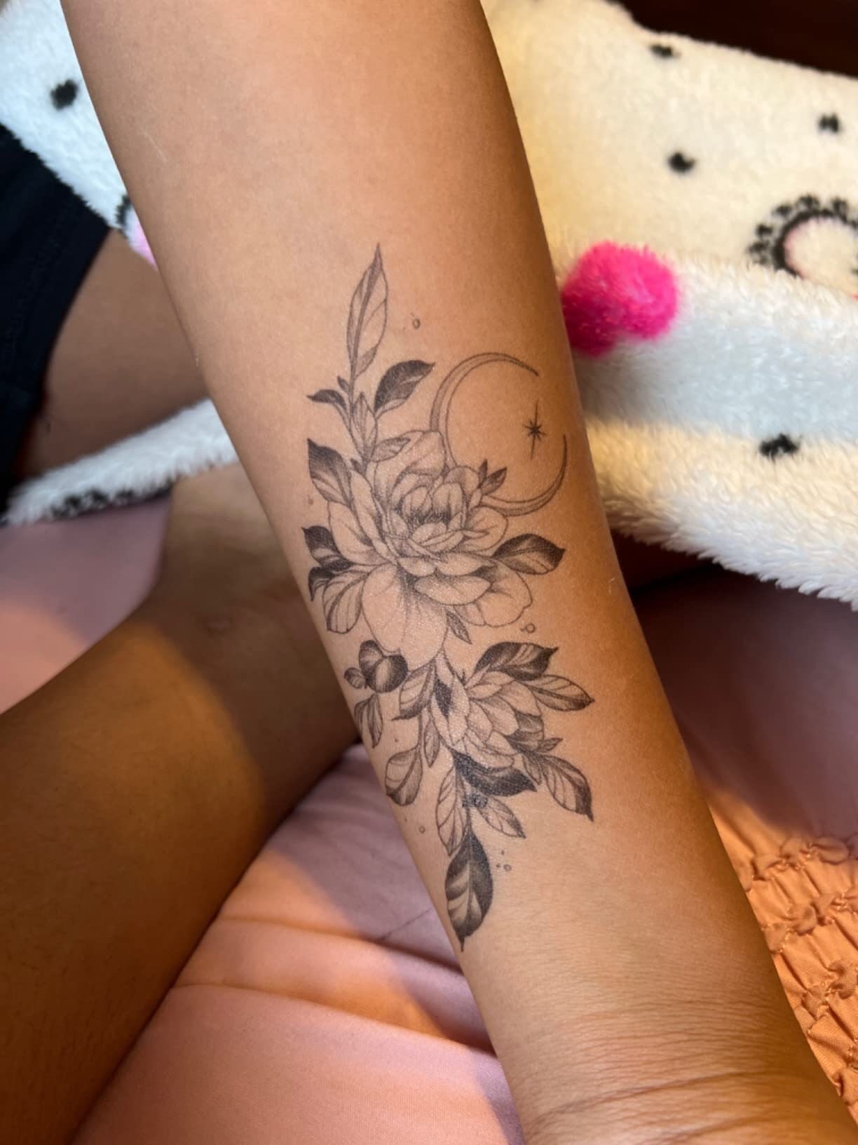 simple flower forearm tattoos