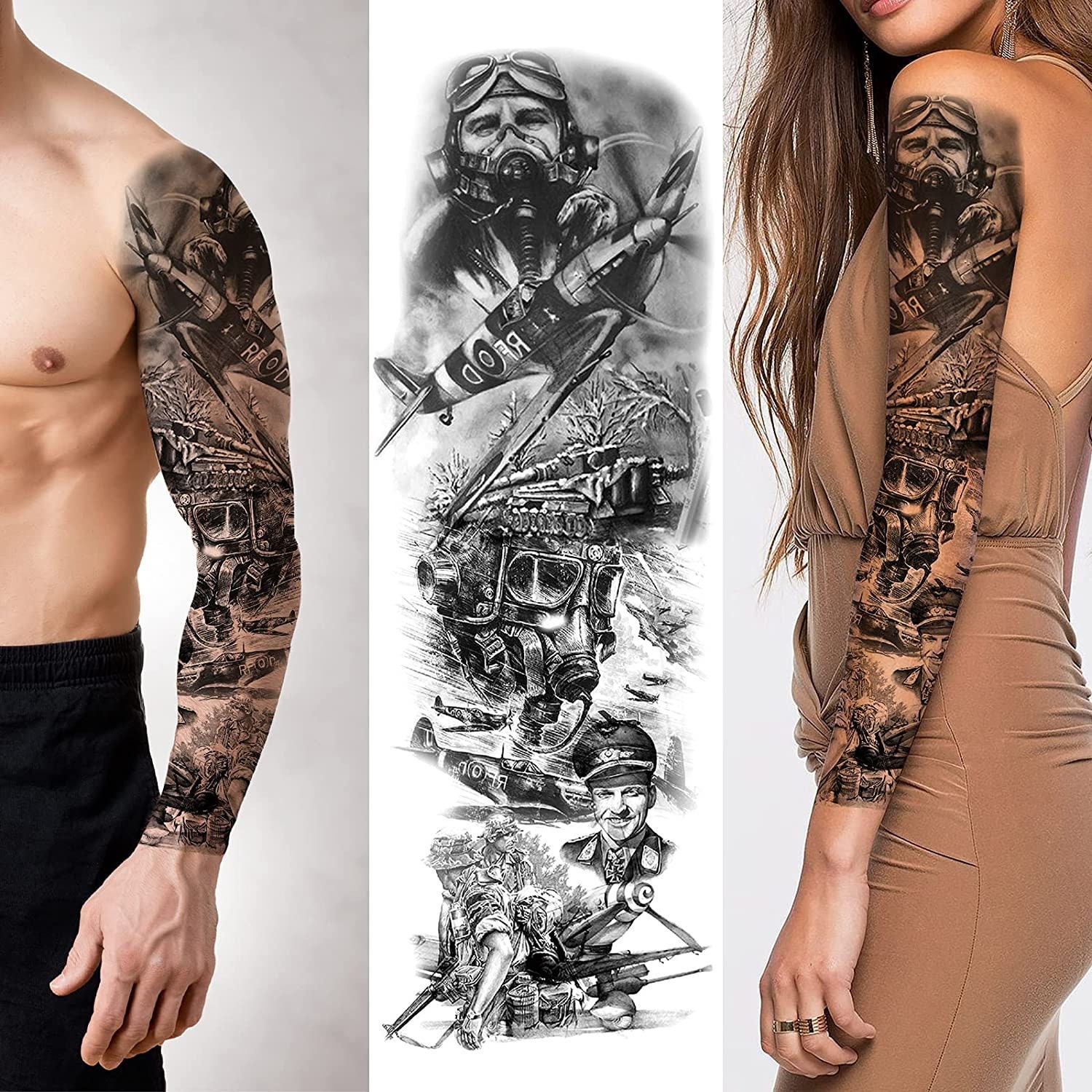 Realistic Look Full Arm Sleeve Temporary Tattoo Stickers Body - Etsy Israel
