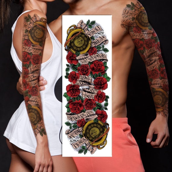 Realistic Look Full Arm Sleeve Temporary Tattoo Sticker Extra - Etsy Australia