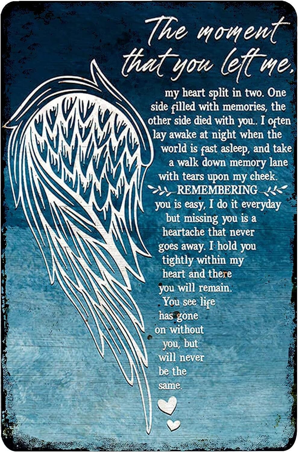 Poster "The Moment That You Left Me" Ailes D'Ange - Toile Mate 12x16 Pouces