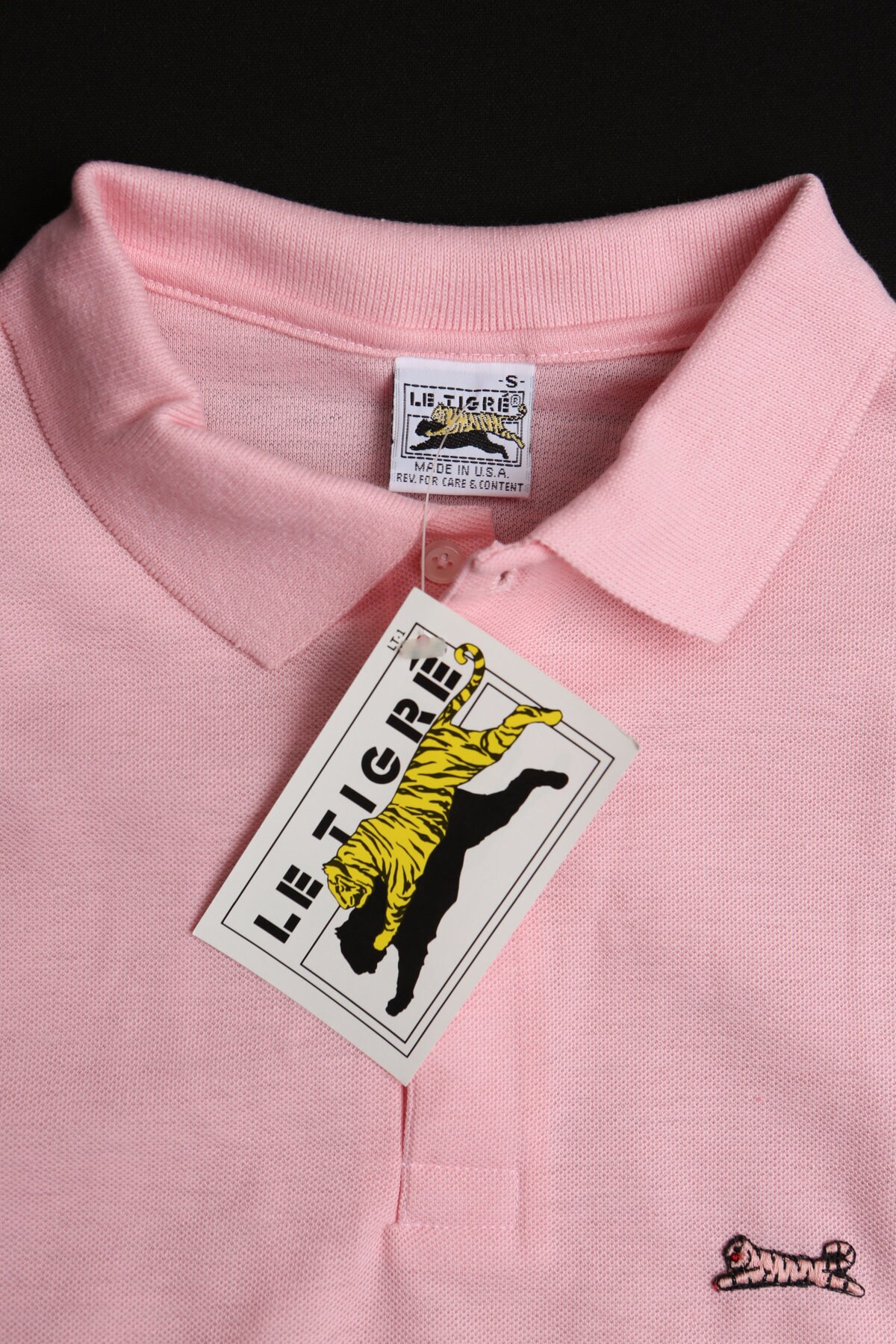 Vintage Dead Stock Le Tigre Pink Polo Shirt - Etsy