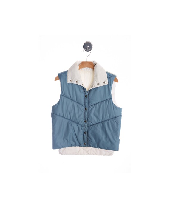 Vintage Ski Down Vest with Cowboy Western Print